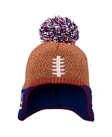 Outerstuff Preschool Brown New York Giants Football Head with Pom Knit Hat