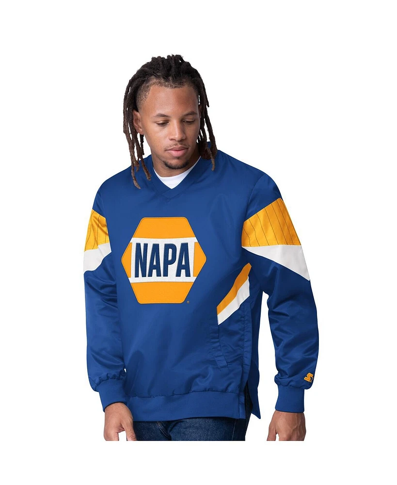 Starter Men's Royal Chase Elliott Napa Striker I V-Neck Pullover Jacket