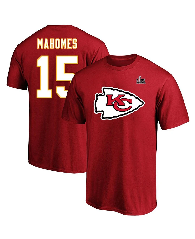 Fanatics Men's Patrick Mahomes Red Kansas City Chiefs Super Bowl Lix Big Tall Player Name Number T-Shirt