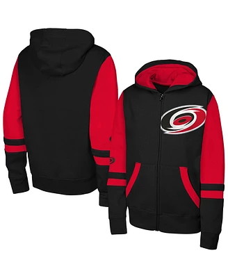 Outerstuff Big Boys and Girls Black Carolina Hurricanes Face Off Full-Zip Hoodie