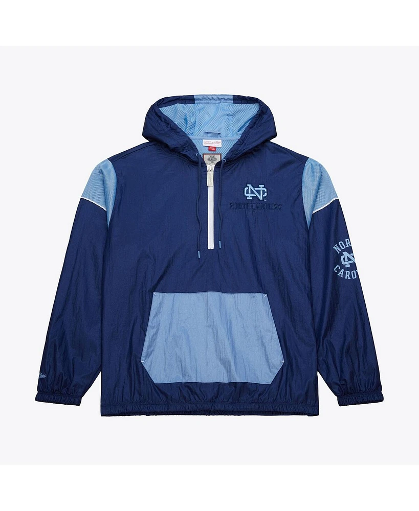 Mitchell & Ness Men's Navy North Carolina Tar Heels Anorak Vintage Logo Half-Zip Hoodie Jacket
