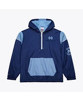 Mitchell & Ness Men's Navy North Carolina Tar Heels Anorak Vintage Logo Half-Zip Hoodie Jacket