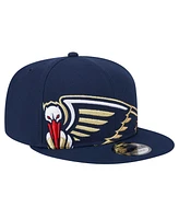 New Era Men's Navy New Orleans Pelicans Sport Night Team Shadow 9FIFTY Snapback Hat