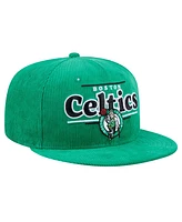 New Era Men's Kelly Green Boston Celtics Throwback Display Corduroy 9FIFTY Snapback Hat