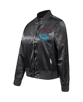 Pro Standard Women's Black Colorado Avalanche Rhinestone Jewels Satin Full-Snap Jacket