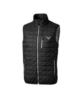 Cutter & Buck Men's Black Philadelphia Eagles Gridiron Classics Big Tall Rainier PrimaLoft Eco Insulated Full-Zip Puffer Vest