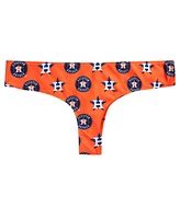 Concepts Sport Women's Orange Houston Astros Record Allover Print Knit Thong