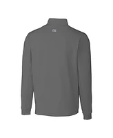 Cutter & Buck Men's Steel Detroit Lions Throwback Logo Traverse Stretch Quarter-Zip Pullover Top