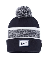 Nike Big Boys and Girls Navy Peak Cuffed with Pom Knit Hat