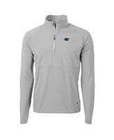 Cutter & Buck Men's Silver Florida Gators Adapt Eco Knit Hybrid Quarter-Zip Pullover Top