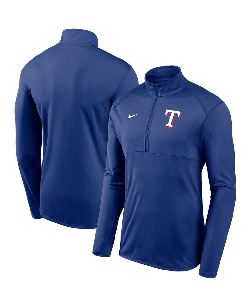 Nike Men's Royal Texas Rangers Team Logo Element Performance Half-Zip Pullover Jacket