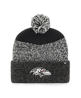 '47 Brand Men's Black Baltimore Ravens Static Cuffed with Pom Knit Hat