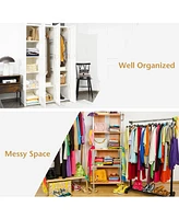 Foldable Armoire Wardrobe Closet with 10 Cubes for Organized Storage and Space-Saving Solution