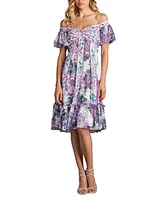 Tadashi Shoji Breeze Floral Print Chiffon Dress