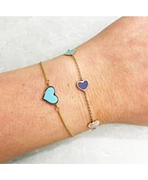 The Lovery Mixed Blue Heart Station Bracelet 14K Gold