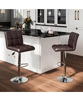 Modern Swivel Bar Stools Set of with Heavy-duty Metal Base & Footrest Back