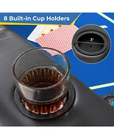 Foldable Poker Table with 8 Cup Holders Convenient and Compact for Game Night Fun