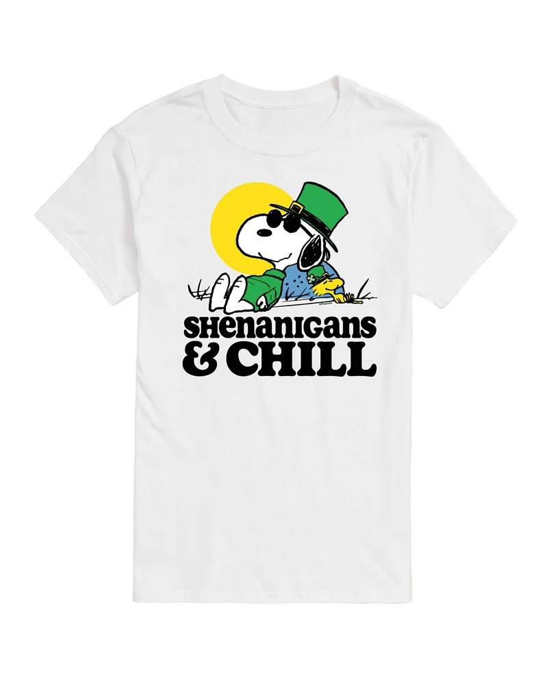 Airwaves Men's Peanuts St Patrick's Day Shenanigans Chill Short Sleeve T-Shirt