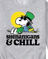 Airwaves Men's Peanuts St Patrick's Day Shenanigans Chill Long Sleeve Fleece