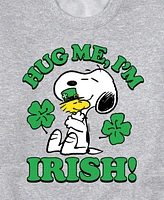 Airwaves Men's Peanuts St Patrick's Day Hug Me I'm Irish Long Sleeve Fleece