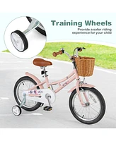 Kids Retro Bike with Adjustable Height Basket Fun Stylish Bicycle for Ages 4-7 Years Old