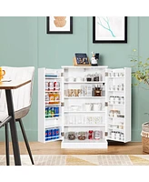 41" Farmhouse Kitchen Pantry Storage Cabinet withDoors Adjustable Shelves