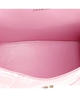 Pre-Owned Balenciaga Xs Hourglass Top Handle Bag Bb Monogram Denim