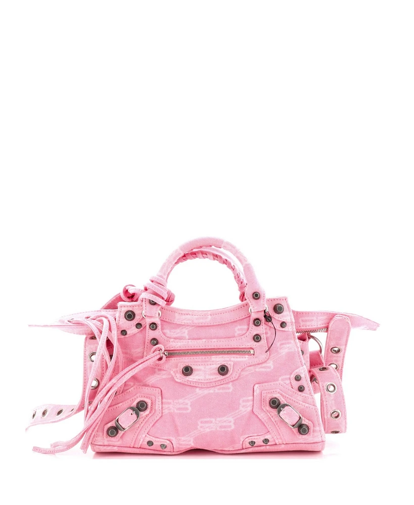 Pre-Owned Balenciaga Xs Neo Cagole City Bag Bb Denim