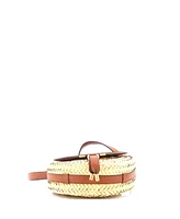 Pre-Owned Chloe Small Marcie Basket Crossbody Bag Raffia and Leather