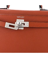 Pre-Owned Hermes 20 Kelly Mini Ii Amazone Handbag Brown Chevre Mysore with Palladium Hardware