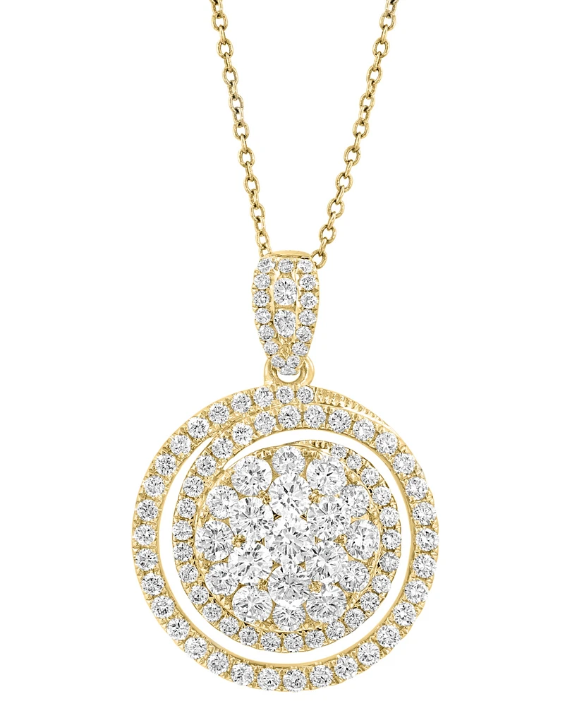 Effy Lab Grown Diamond Spiral Cluster 18" Pendant Necklace (2-5/8 ct. t.w.) in 14k Gold