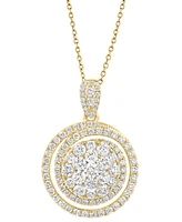 Effy Lab Grown Diamond Spiral Cluster 18" Pendant Necklace (2-5/8 ct. t.w.) in 14k Gold