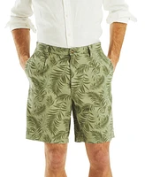 Nautica Men's Pleated Leaf Print 8-1/2" Shorts
