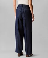 Calvin Klein Women's Relaxed Denim Wide-Leg Trousers