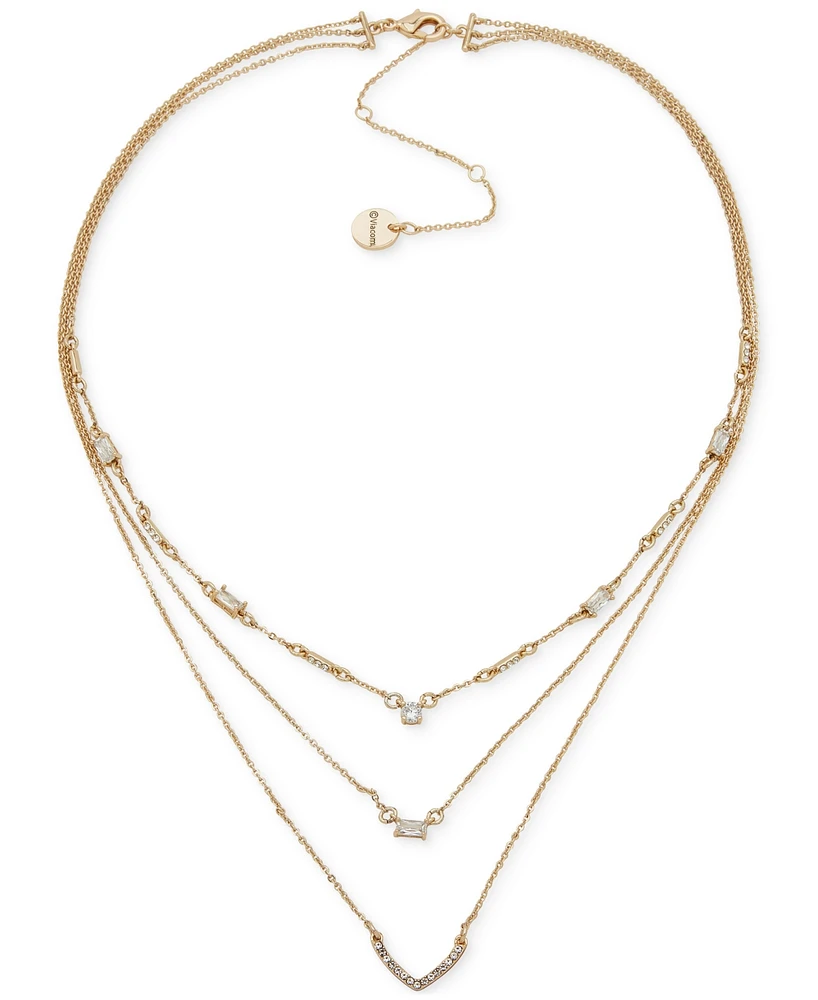 Emily in Paris Gold-Tone Mixed Cubic Zirconia Layered Collar Necklace, 16" + 3" extender