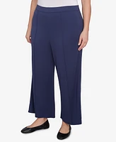 Alfred Dunner Plus Nantucket Pleated Wide Leg Ankle Pants