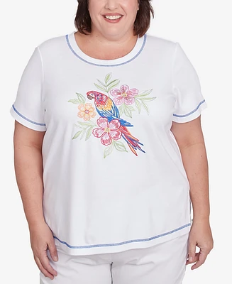 Alfred Dunner Plus Parrot Cay Centered Short Sleeve T-Shirt