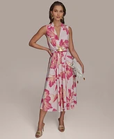 Donna Karan New York Women's Floral-Print A-Line Dress