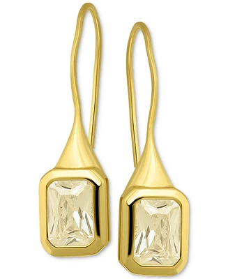 Giani Bernini Cubic Zirconia Square Bezel Fish Hook Drop Earrings, Exclusively at Macy's