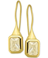 Giani Bernini Cubic Zirconia Square Bezel Fish Hook Drop Earrings, Exclusively at Macy's