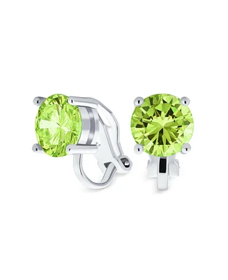 Bling Jewelry 2CT Solitaire Round Cubic Zirconia Cz Clip On Stud Earrings Non Piercing