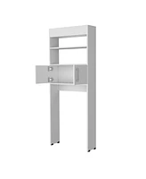 Fm Furniture Bisbee 2-Door Over-the-Toilet Bathroom Storage Cabinet Shelf, White