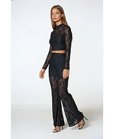 Bebe Women's Two Piece Lace Jumpsuit