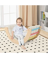 6 1 Kids Climbing Arch Playset wIth Removable Cushion and Stoppers