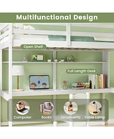 Loft Bed Frame with Safety Guardrail for Kids Secure and Space-Saving Design for Bedrooms