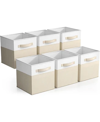 Sorbus 6 Pack 11" Two Tone Foldable Storage Cubes with Handles - Perfect for clothes, toys, books, linens