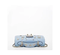 Susu Small Leather Crossbody Bag Light Baby Blue Purse Women's Handbag