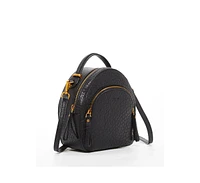 Susu Small Black Leather Backpack Purse for Women Convertible Crossbody Bag Women's Handbag