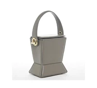 Susu Cream Leather Bucket Bag Off White Unique Leather Crossbody Purse Women's Handbag