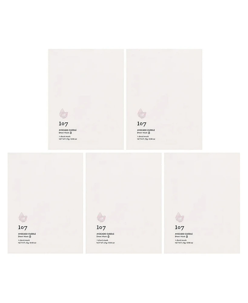 107 Beauty Avocado Cuddle Beauty Sheet Masks 5 Sheets
